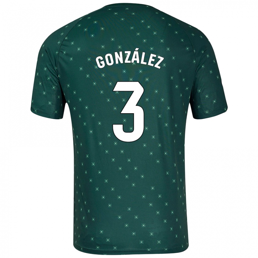 Kinder Edgar González #3 Dunkelgrün Auswärtstrikot Trikot 2024/25 T-Shirt