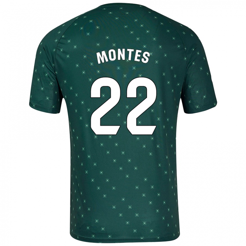 Kinder César Montes #22 Dunkelgrün Auswärtstrikot Trikot 2024/25 T-Shirt