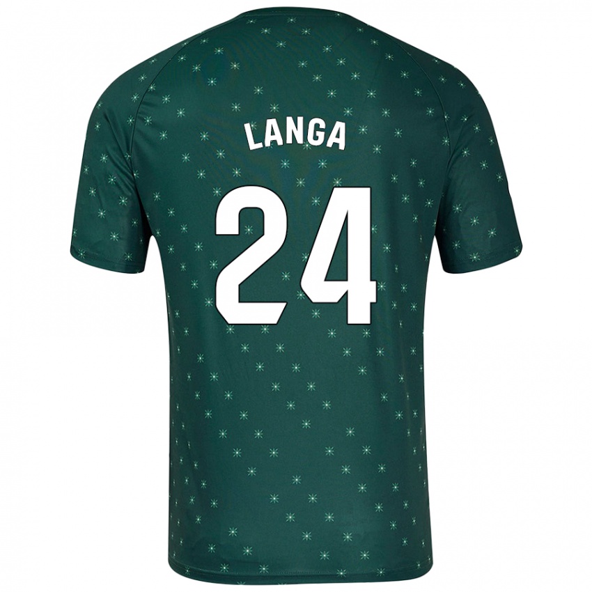 Kinder Bruno Langa #24 Dunkelgrün Auswärtstrikot Trikot 2024/25 T-Shirt