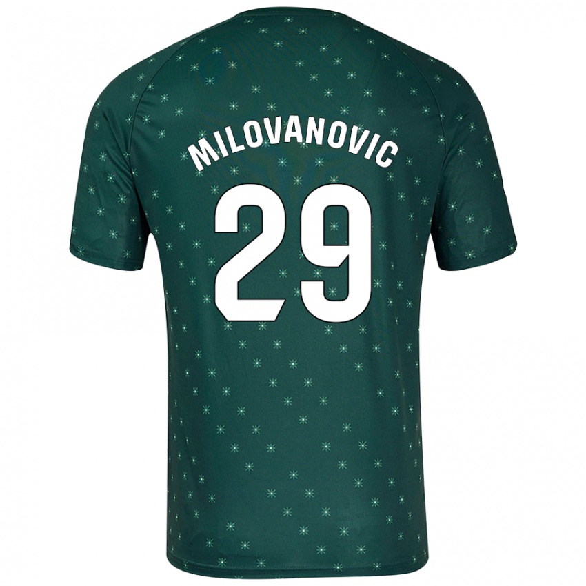 Kinder Marko Milovanovic #29 Dunkelgrün Auswärtstrikot Trikot 2024/25 T-Shirt