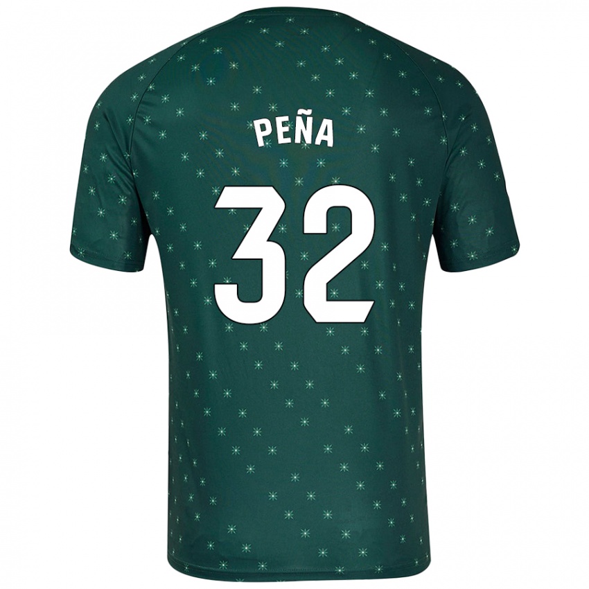 Kinder Marcos Peña #32 Dunkelgrün Auswärtstrikot Trikot 2024/25 T-Shirt