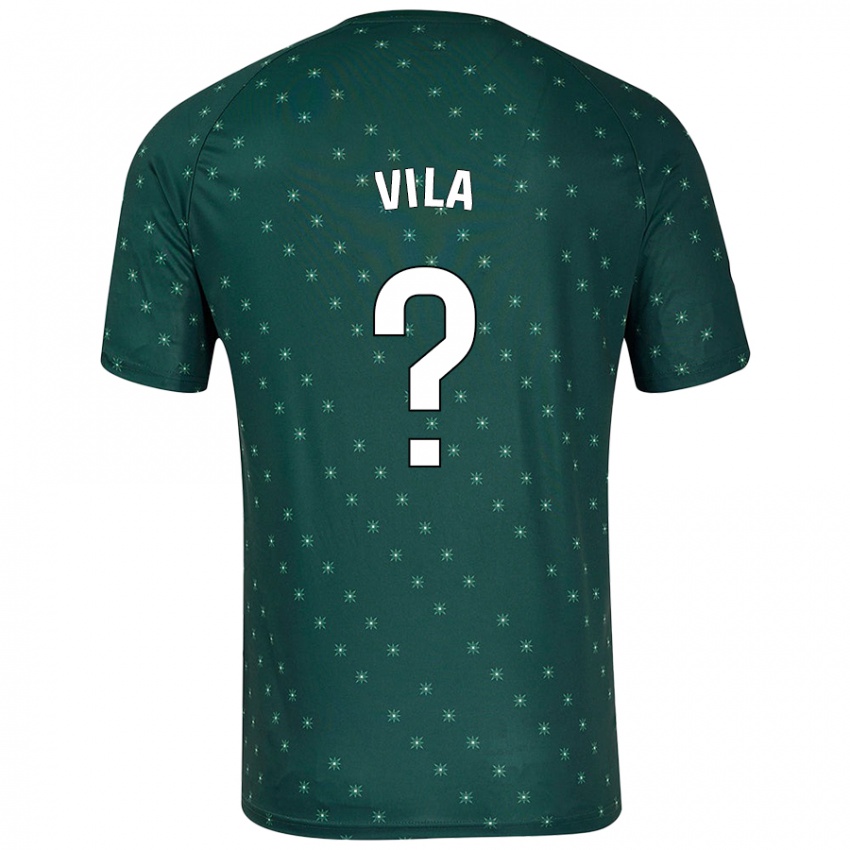 Kinder Nacho Vila #0 Dunkelgrün Auswärtstrikot Trikot 2024/25 T-Shirt