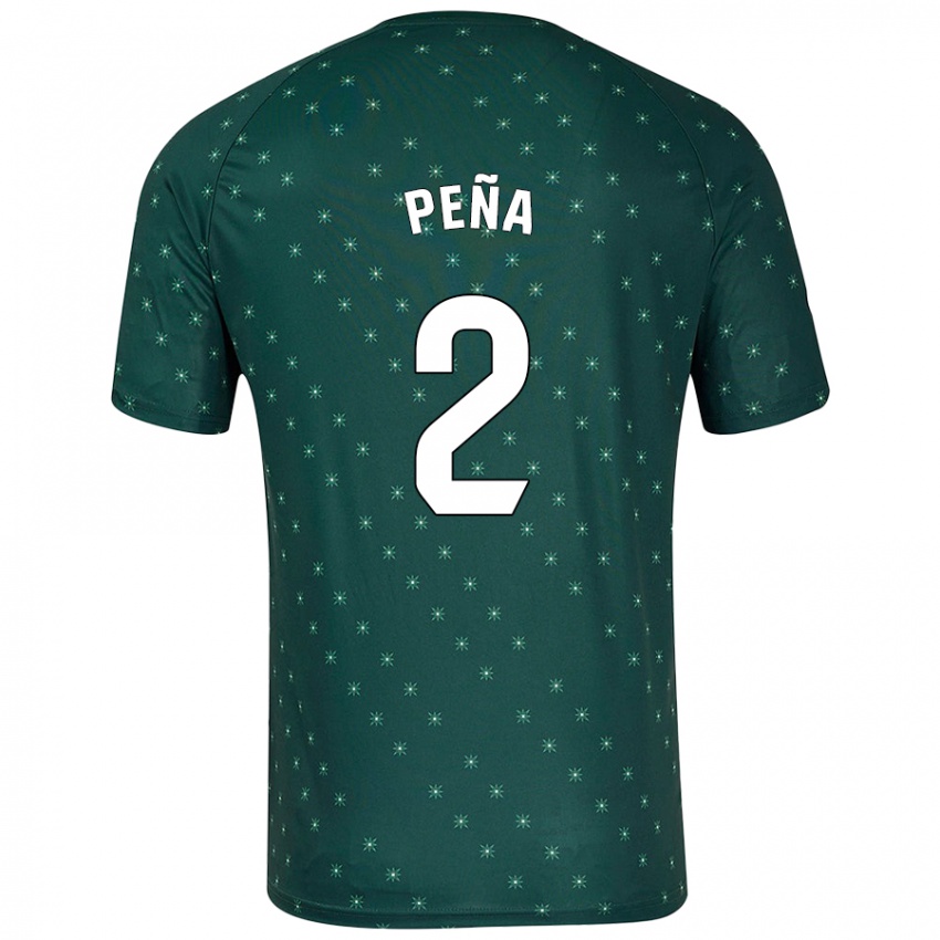 Kinder Miguel Peña #2 Dunkelgrün Auswärtstrikot Trikot 2024/25 T-Shirt