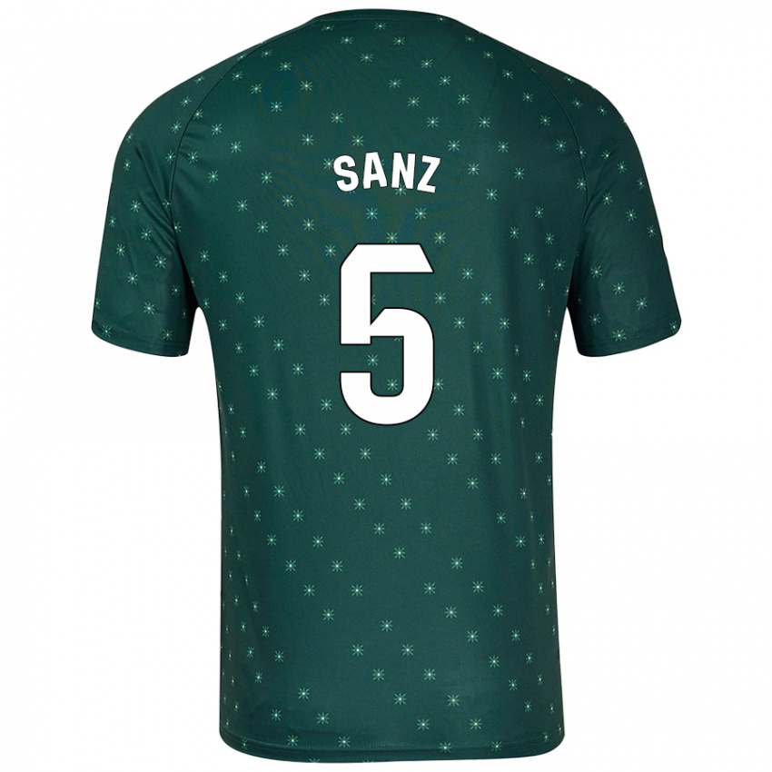 Kinder Paco Sanz #5 Dunkelgrün Auswärtstrikot Trikot 2024/25 T-Shirt