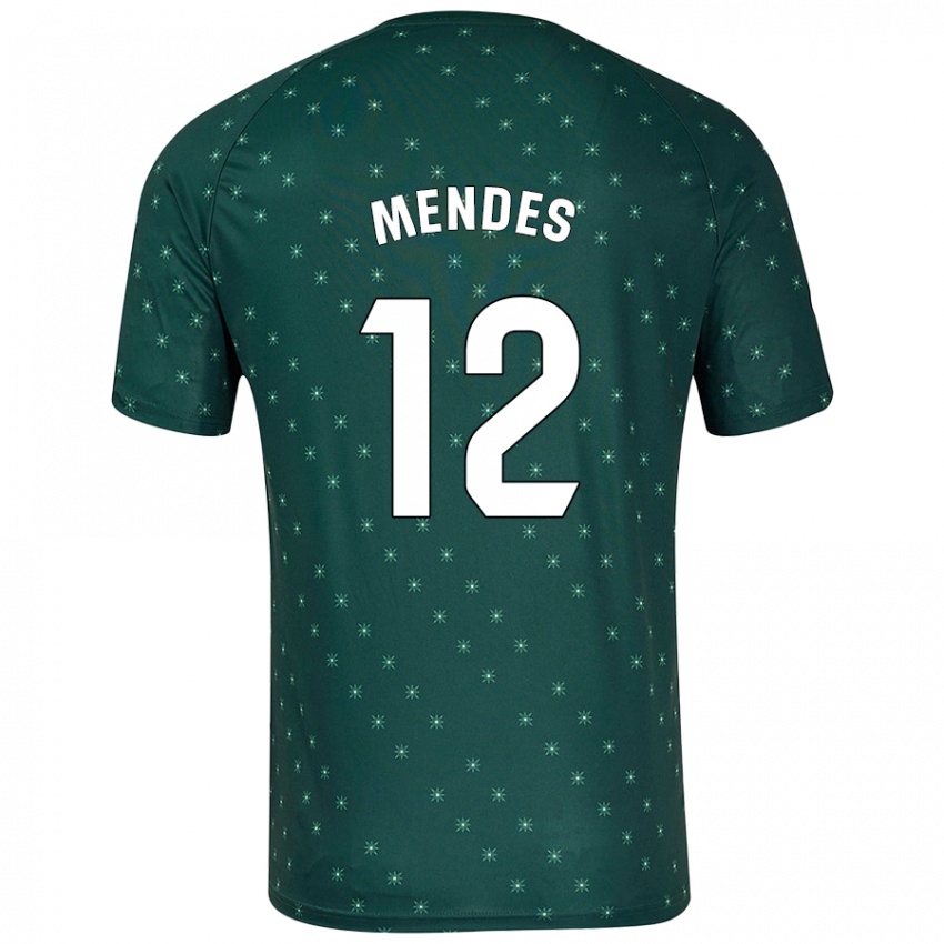 Kinder Alex Mendes #12 Dunkelgrün Auswärtstrikot Trikot 2024/25 T-Shirt