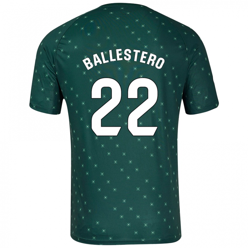 Kinder Carlos Ballestero #22 Dunkelgrün Auswärtstrikot Trikot 2024/25 T-Shirt