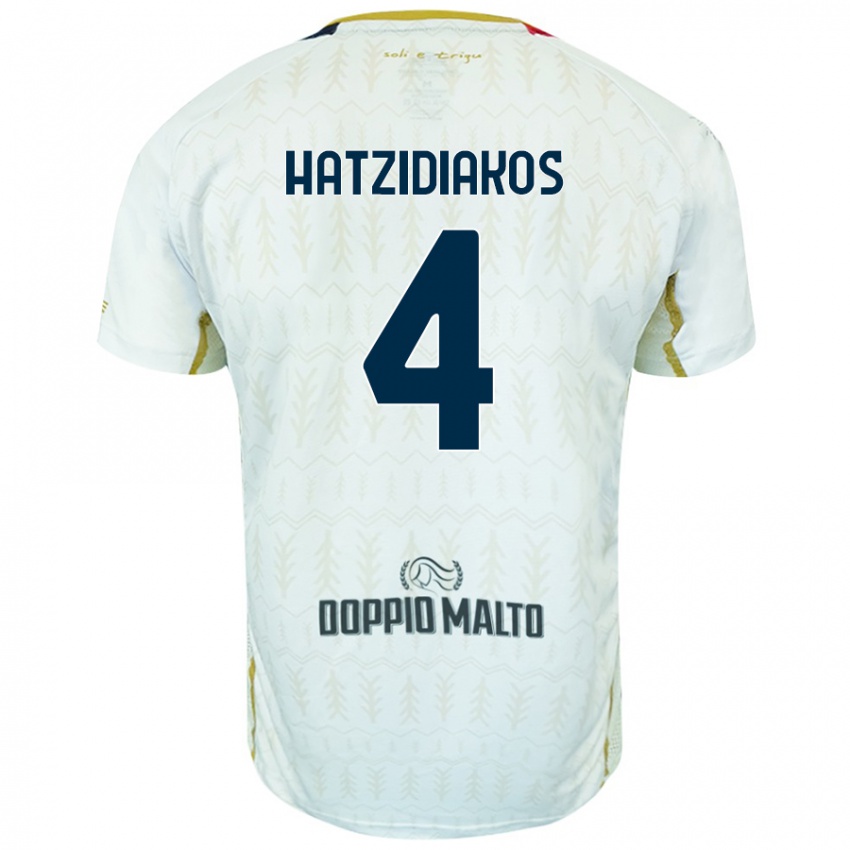 Kinder Pantelis Hatzidiakos #4 Weiß Auswärtstrikot Trikot 2024/25 T-Shirt