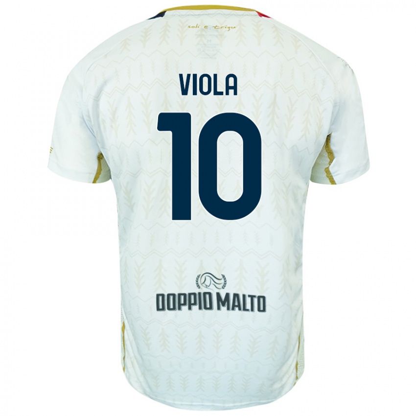 Kinder Nicolas Viola #10 Weiß Auswärtstrikot Trikot 2024/25 T-Shirt