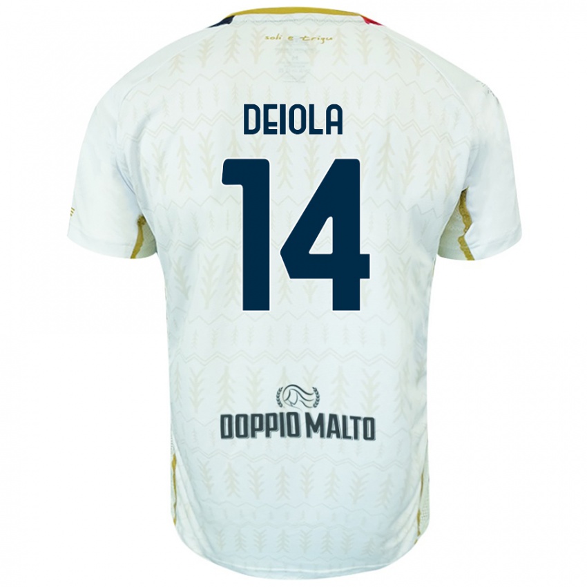 Kinder Alessandro Deiola #14 Weiß Auswärtstrikot Trikot 2024/25 T-Shirt