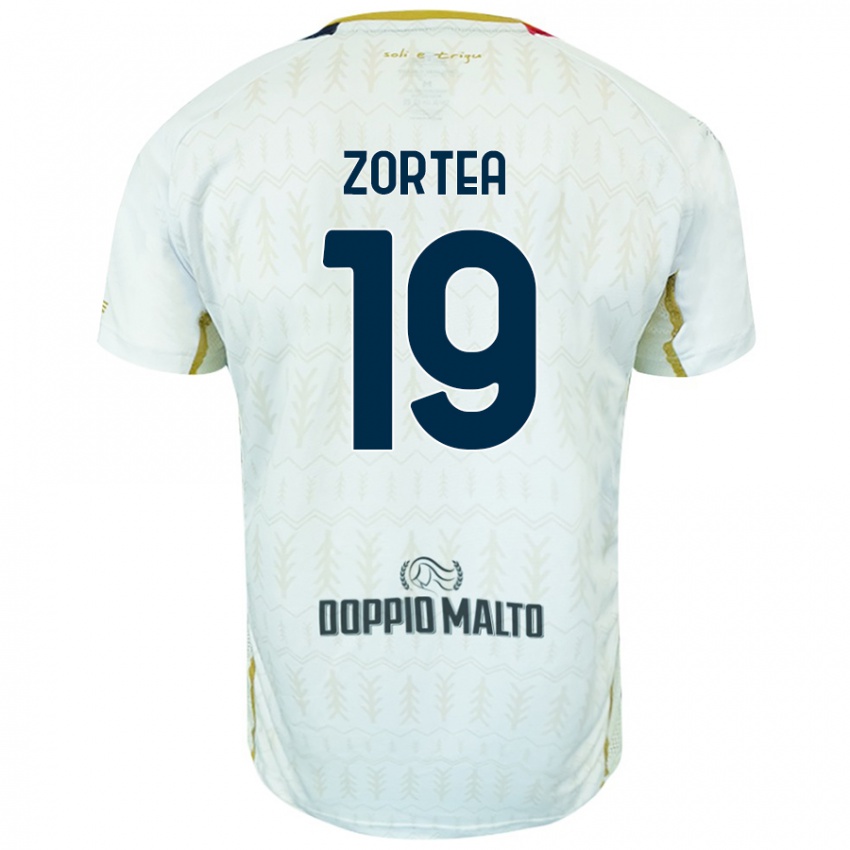 Kinder Nadir Zortea #19 Weiß Auswärtstrikot Trikot 2024/25 T-Shirt