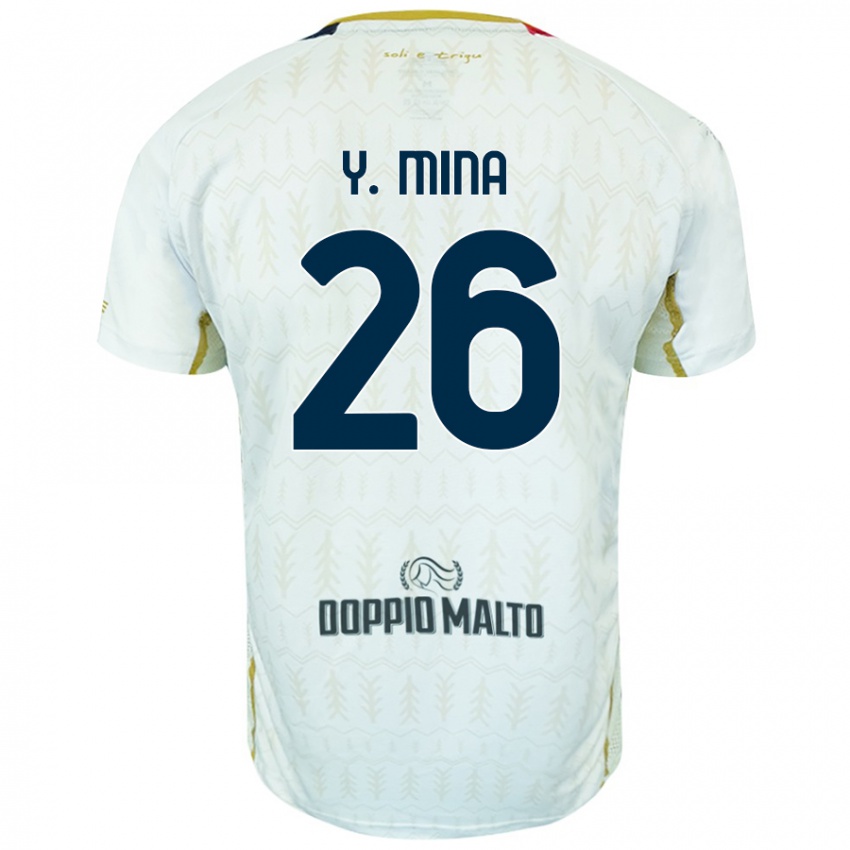 Kinder Yerry Mina #26 Weiß Auswärtstrikot Trikot 2024/25 T-Shirt