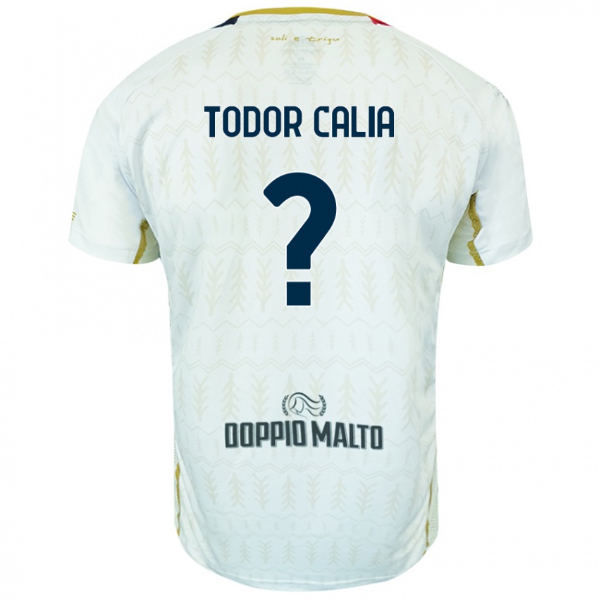 Kinder Francesco Todor Calia #0 Weiß Auswärtstrikot Trikot 2024/25 T-Shirt