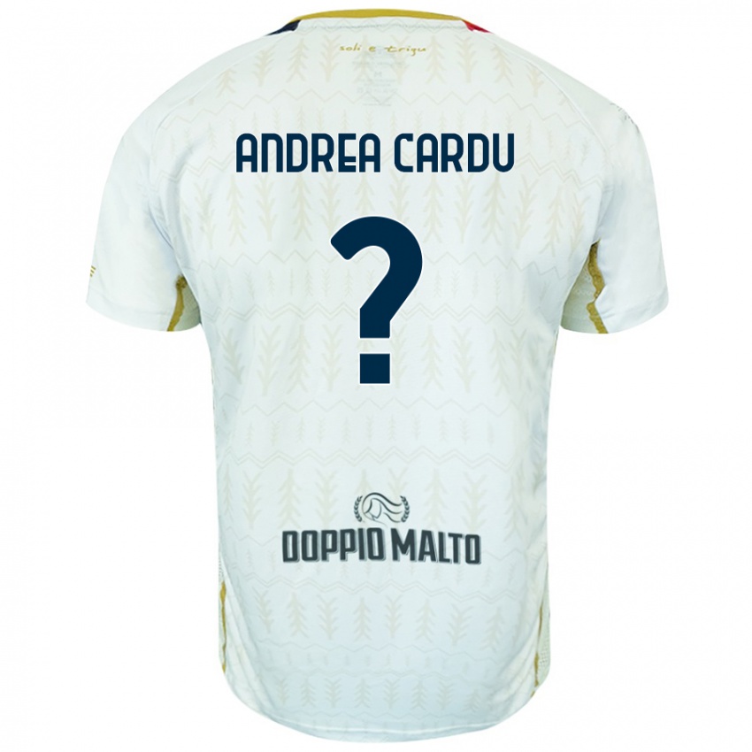 Kinder Gian Andrea Cardu #0 Weiß Auswärtstrikot Trikot 2024/25 T-Shirt