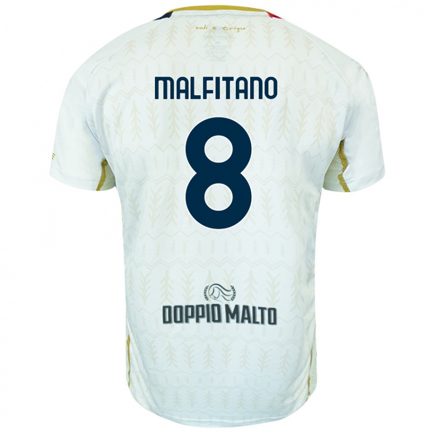 Kinder Roberto Malfitano #8 Weiß Auswärtstrikot Trikot 2024/25 T-Shirt