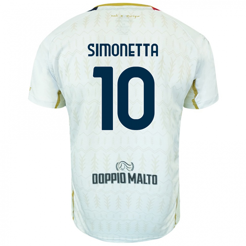 Kinder Jacopo Simonetta #10 Weiß Auswärtstrikot Trikot 2024/25 T-Shirt