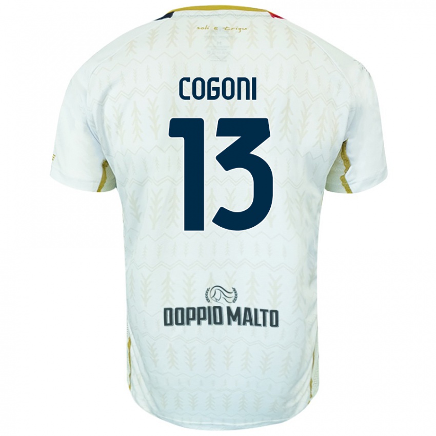 Kinder Andrea Cogoni #13 Weiß Auswärtstrikot Trikot 2024/25 T-Shirt