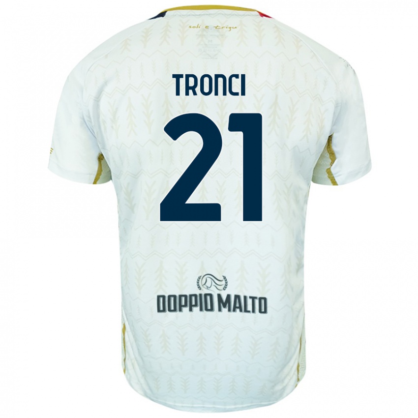 Kinder Luca Tronci #21 Weiß Auswärtstrikot Trikot 2024/25 T-Shirt