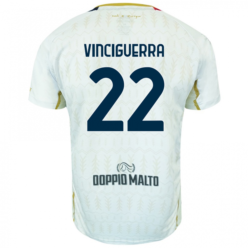 Kinder Alessandro Vinciguerra #22 Weiß Auswärtstrikot Trikot 2024/25 T-Shirt