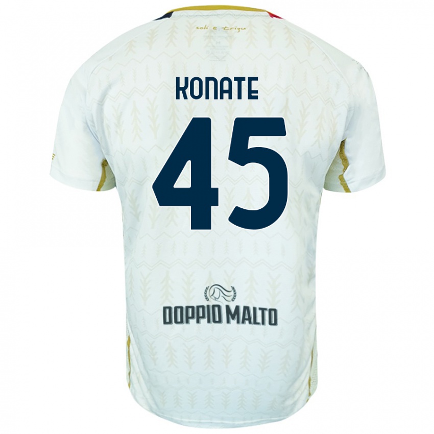 Kinder Ismael Konate #45 Weiß Auswärtstrikot Trikot 2024/25 T-Shirt