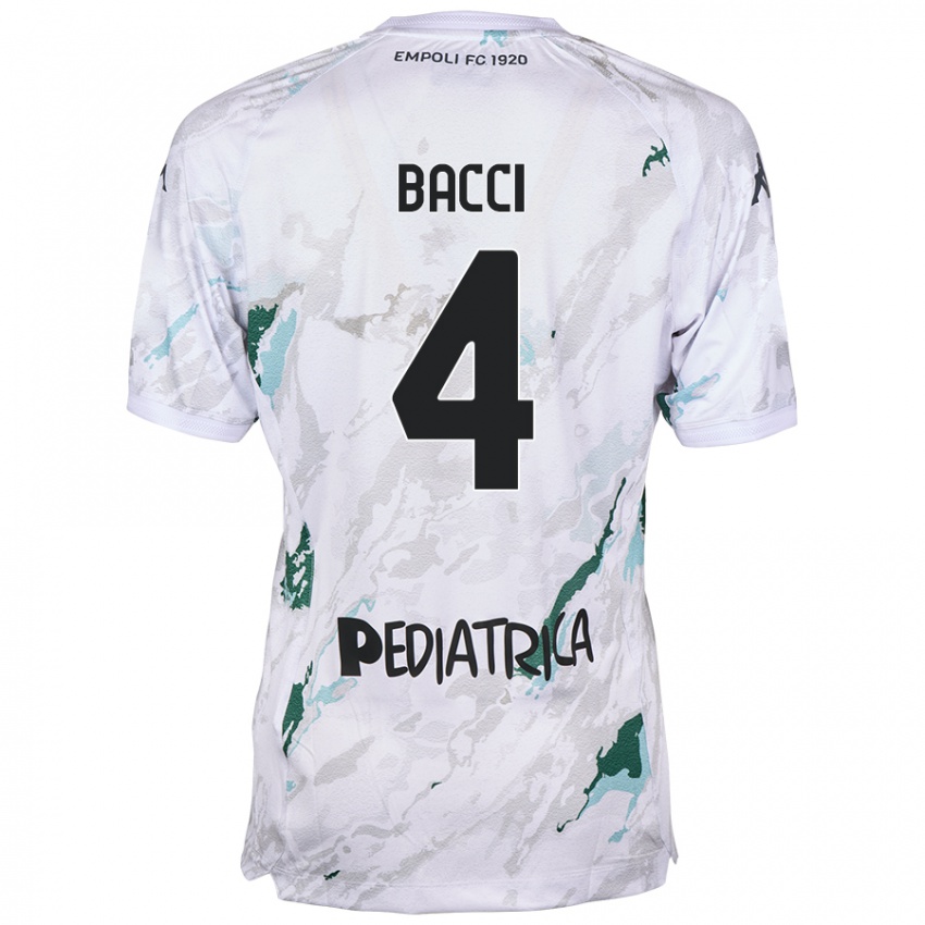 Kinder Jacopo Bacci #4 Grau Auswärtstrikot Trikot 2024/25 T-Shirt