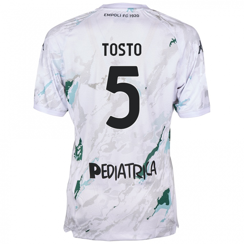 Kinder Lorenzo Tosto #5 Grau Auswärtstrikot Trikot 2024/25 T-Shirt