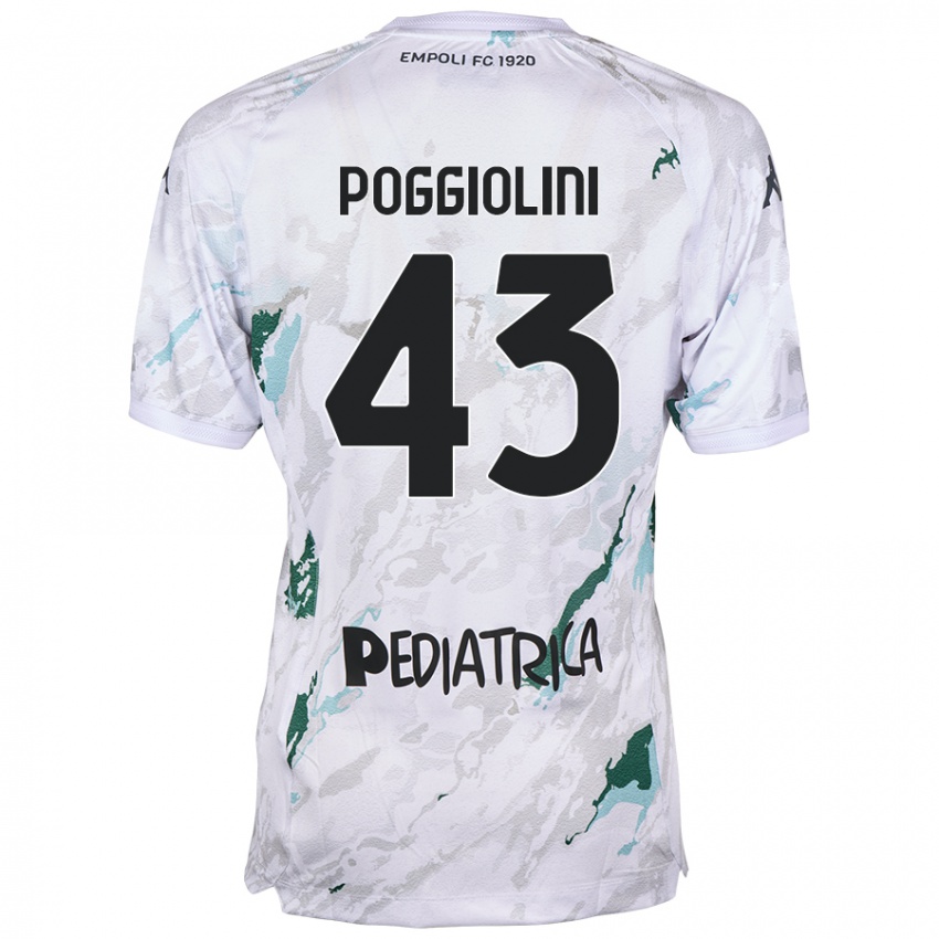 Kinder Duccio Poggiolini #43 Grau Auswärtstrikot Trikot 2024/25 T-Shirt