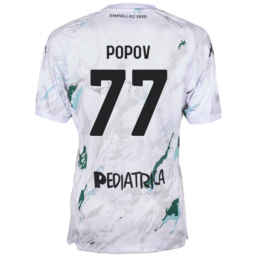 Kinder Bogdan Popov #77 Grau Auswärtstrikot Trikot 2024/25 T-Shirt