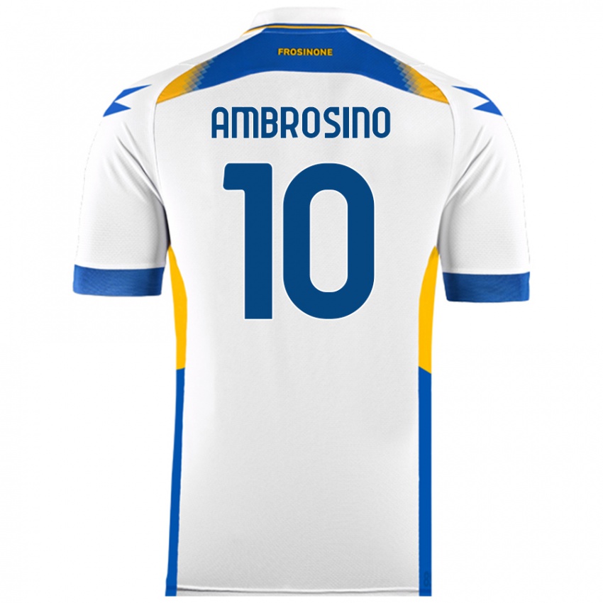 Kinder Giuseppe Ambrosino #10 Weiß Auswärtstrikot Trikot 2024/25 T-Shirt