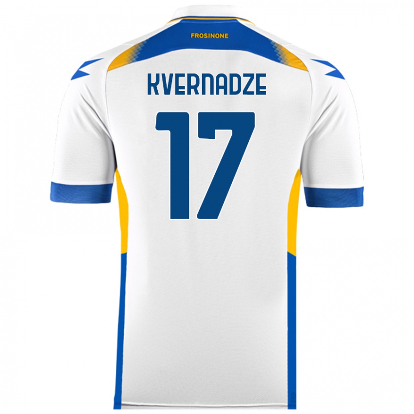 Kinder Giorgi Kvernadze #17 Weiß Auswärtstrikot Trikot 2024/25 T-Shirt