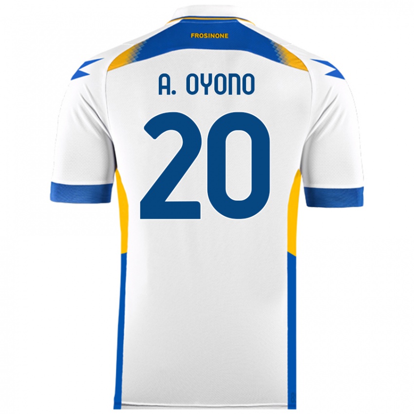 Kinder Anthony Oyono #20 Weiß Auswärtstrikot Trikot 2024/25 T-Shirt