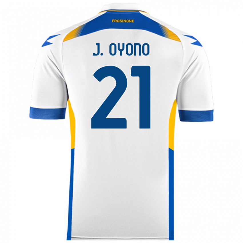 Kinder Jérémy Oyono #21 Weiß Auswärtstrikot Trikot 2024/25 T-Shirt