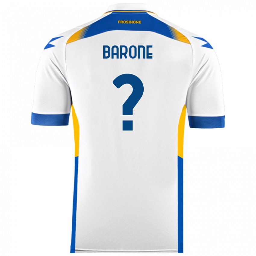 Kinder Filippo Barone #0 Weiß Auswärtstrikot Trikot 2024/25 T-Shirt