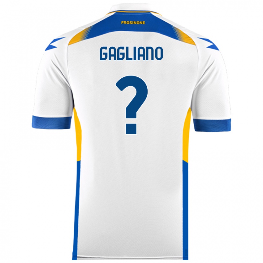 Kinder Mattia Gagliano #0 Weiß Auswärtstrikot Trikot 2024/25 T-Shirt