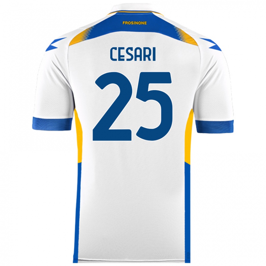 Kinder Nicolò Cesari #25 Weiß Auswärtstrikot Trikot 2024/25 T-Shirt