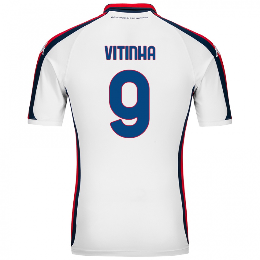 Kinder Vitinha #9 Weiß Auswärtstrikot Trikot 2024/25 T-Shirt