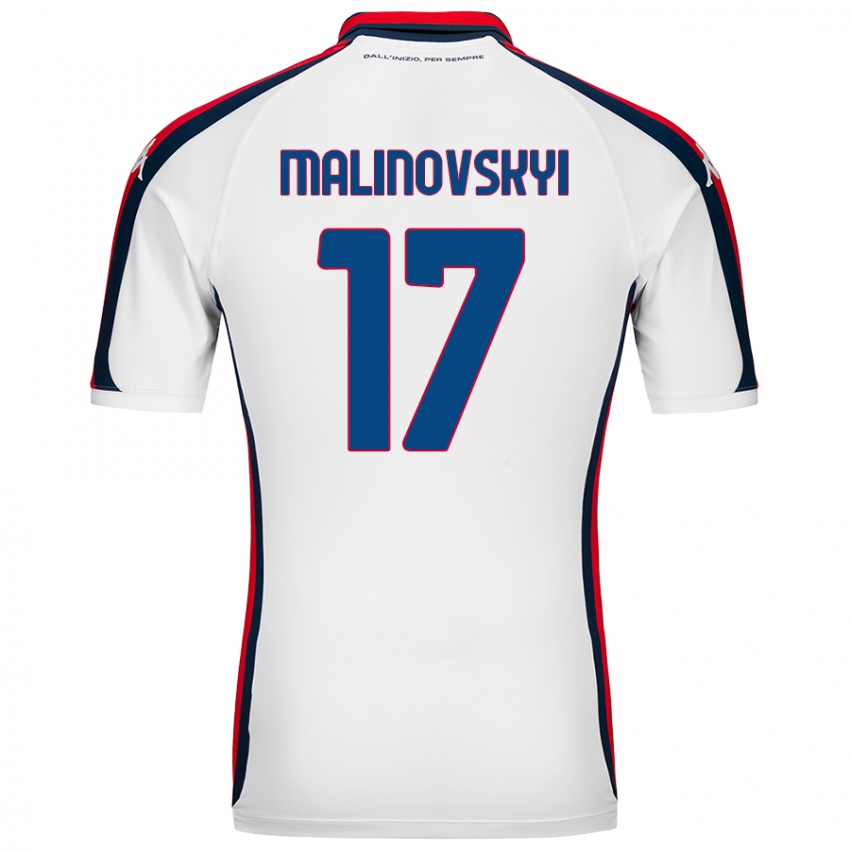 Kinder Ruslan Malinovskyi #17 Weiß Auswärtstrikot Trikot 2024/25 T-Shirt