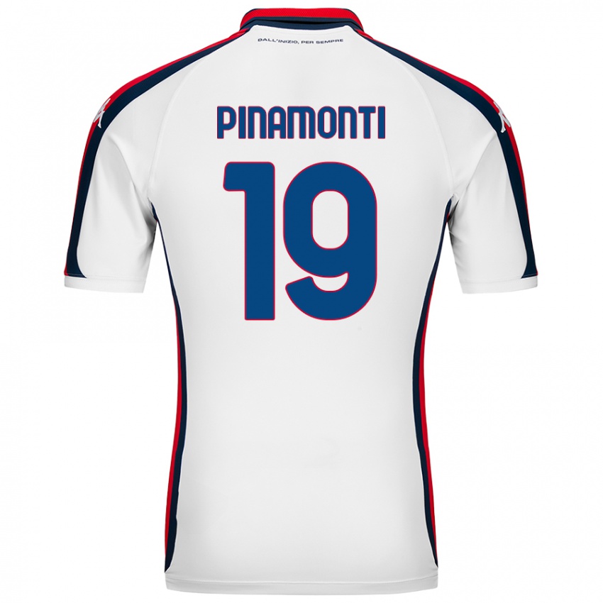 Kinder Andrea Pinamonti #19 Weiß Auswärtstrikot Trikot 2024/25 T-Shirt