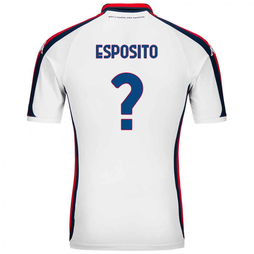 Kinder Alessandro Esposito #0 Weiß Auswärtstrikot Trikot 2024/25 T-Shirt