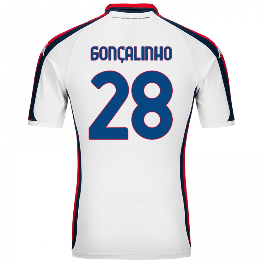 Kinder João Gonçalinho #28 Weiß Auswärtstrikot Trikot 2024/25 T-Shirt