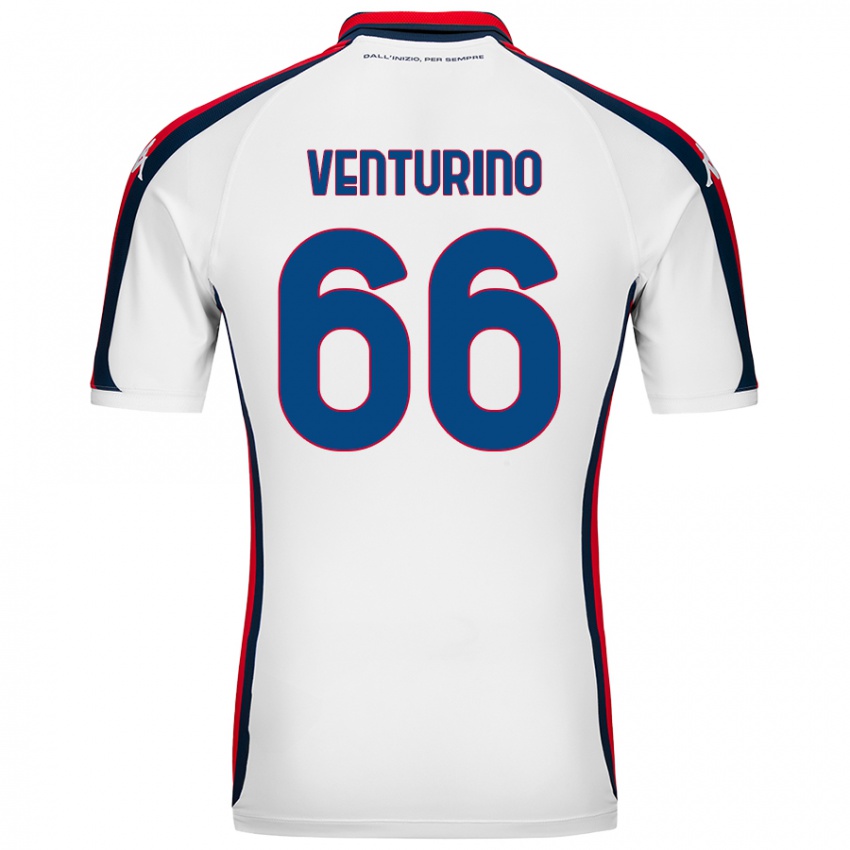 Kinder Lorenzo Venturino #66 Weiß Auswärtstrikot Trikot 2024/25 T-Shirt