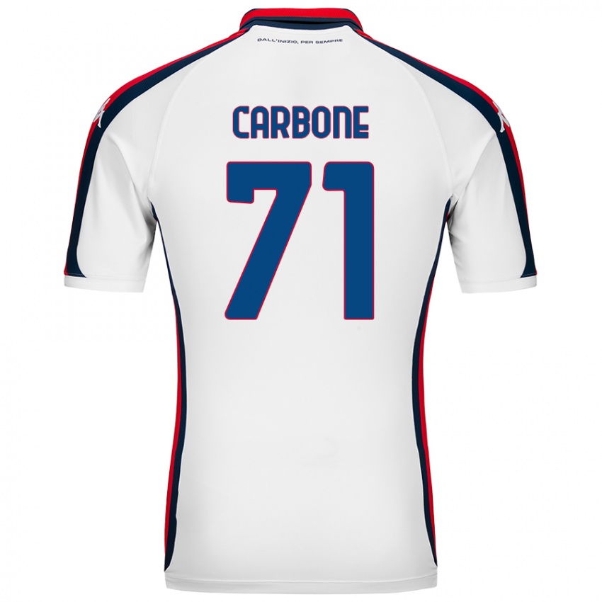 Kinder Filippo Carbone #71 Weiß Auswärtstrikot Trikot 2024/25 T-Shirt