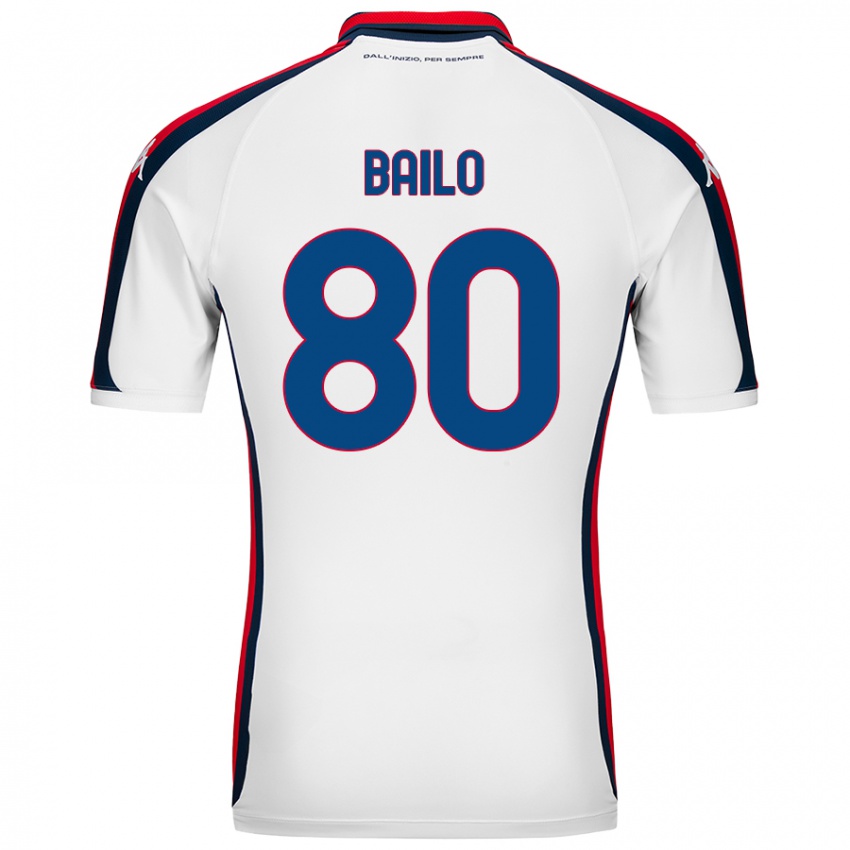 Kinder Giorgio Bailo #80 Weiß Auswärtstrikot Trikot 2024/25 T-Shirt