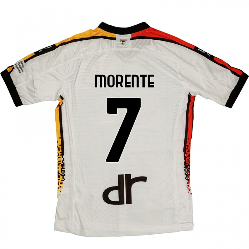 Kinder Tete Morente #7 Weiß Schwarz Auswärtstrikot Trikot 2024/25 T-Shirt