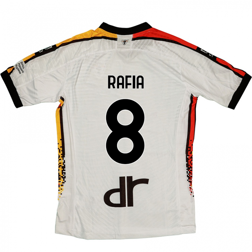 Kinder Hamza Rafia #8 Weiß Schwarz Auswärtstrikot Trikot 2024/25 T-Shirt