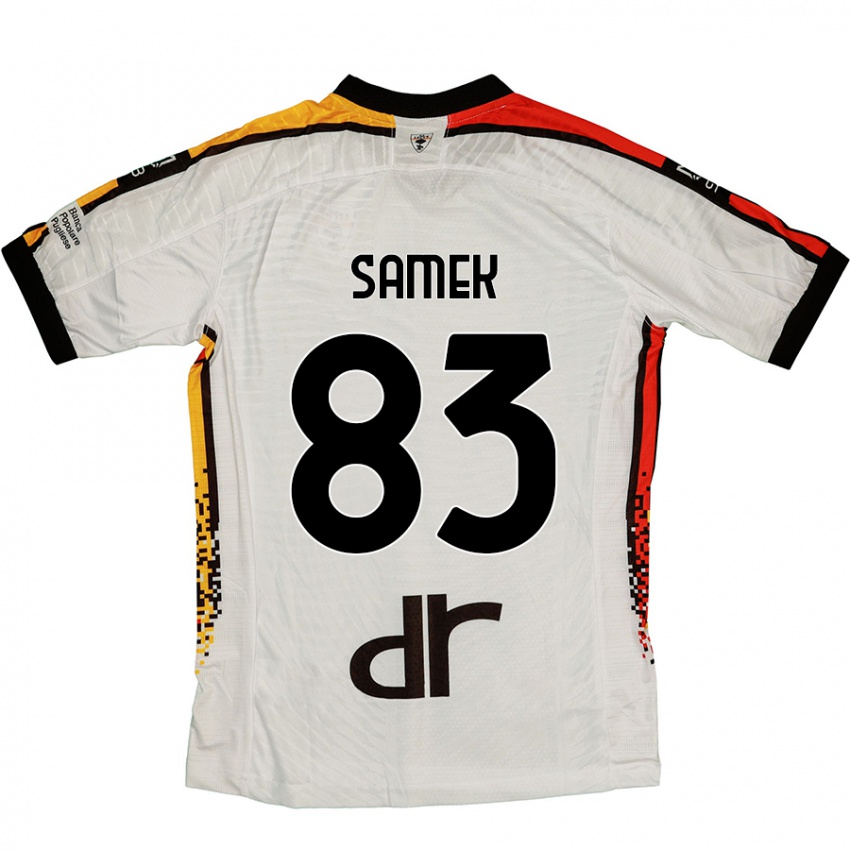 Kinder Daniel Samek #83 Weiß Schwarz Auswärtstrikot Trikot 2024/25 T-Shirt