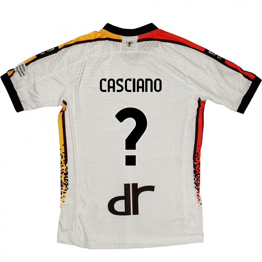 Kinder Emmanuel Casciano #0 Weiß Schwarz Auswärtstrikot Trikot 2024/25 T-Shirt