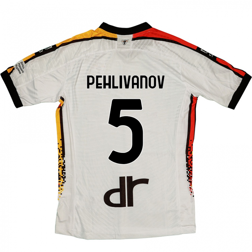 Kinder Cristian Pehlivanov #5 Weiß Schwarz Auswärtstrikot Trikot 2024/25 T-Shirt