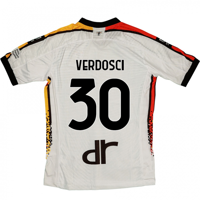 Kinder Simone Verdosci #30 Weiß Schwarz Auswärtstrikot Trikot 2024/25 T-Shirt