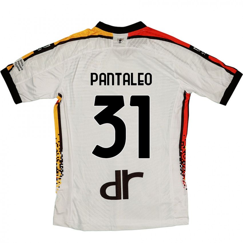 Kinder Dario Pantaleo #31 Weiß Schwarz Auswärtstrikot Trikot 2024/25 T-Shirt