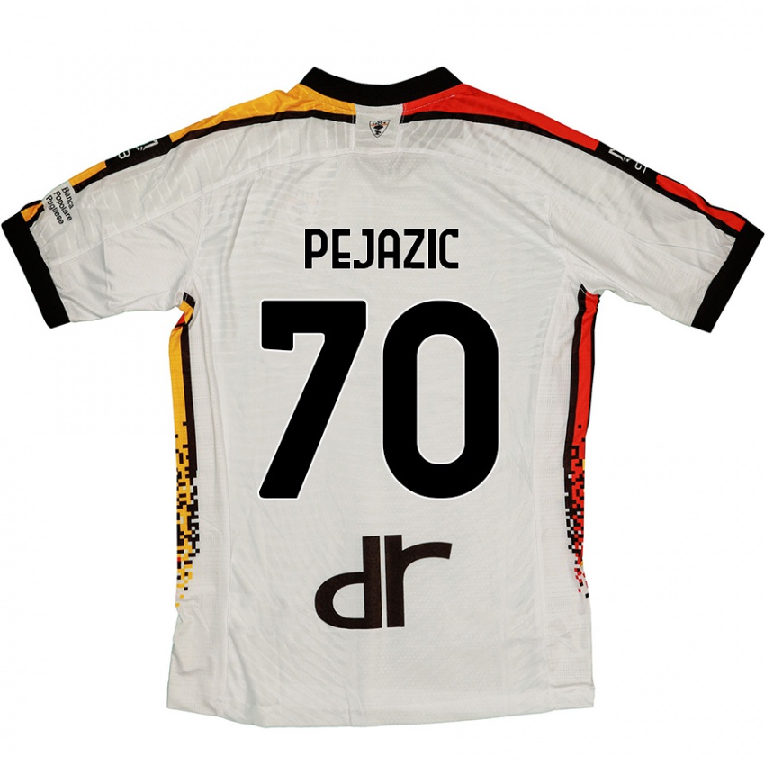 Kinder Mario Pejazic #70 Weiß Schwarz Auswärtstrikot Trikot 2024/25 T-Shirt